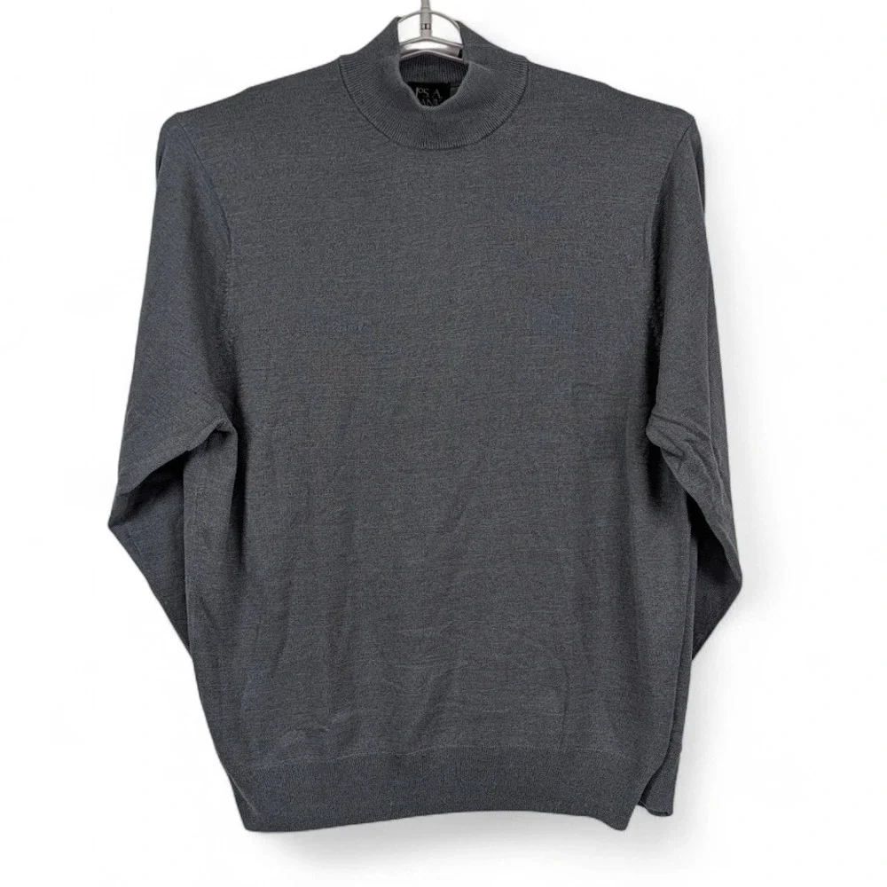 Jos‎ A Bank Signature Collection Silk Mock Neck Sweater Mens XL Charcoal Gray